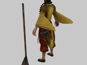 low poly 3d characters-monk Modèle 3D
