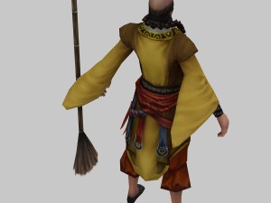 low poly 3d characters-monk Modèle 3D