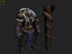 low poly 3d characters - mountain god 3D-Modell