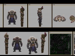 low poly 3d characters - mountain god 3D-Modell