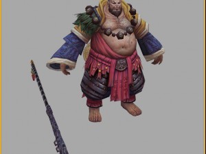 low poly 3d characters-shaolin temple 3D-Modell