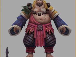 low poly 3d characters-shaolin temple 3D-Modell