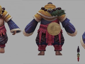 low poly 3d characters-shaolin temple 3D-Modell