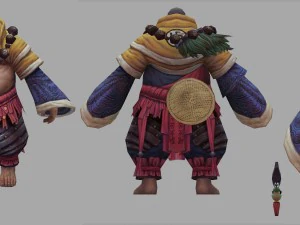 low poly 3d characters-shaolin temple 3D Model