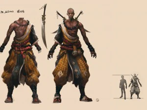 low poly 3d characters-shaolin temple 3D Model