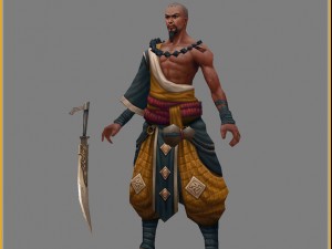 low poly 3d characters-shaolin temple 3D Model
