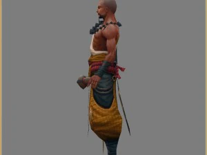 low poly 3d characters-shaolin temple 3D Model