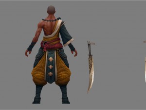 low poly 3d characters-shaolin temple 3D Model