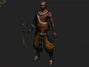 low poly 3d characters-shaolin temple 3D Model