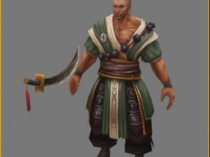 low poly 3d characters-shaolin boxer Modelo 3D