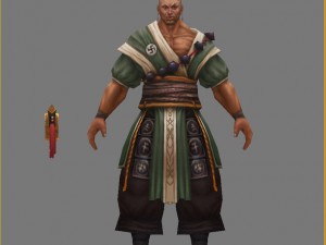 low poly 3d characters-shaolin boxer Modelo 3D