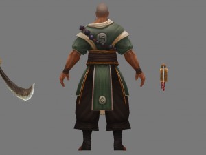 low poly 3d characters-shaolin boxer Modelo 3D