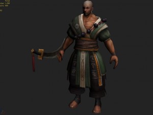low poly 3d characters-shaolin boxer Modelo 3D