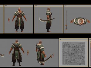 low poly 3d characters-shaolin boxer Modelo 3D