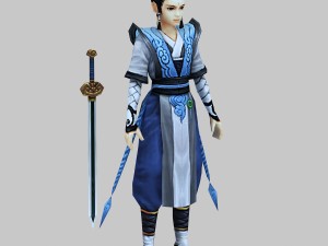 low poly 3d characters-swords apprentice Model 3D