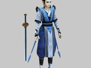 low poly 3d characters-swords apprentice 3D Model