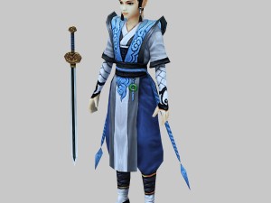 low poly 3d characters-swords apprentice Model 3D