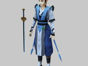 low poly 3d characters-swords apprentice 3D Model
