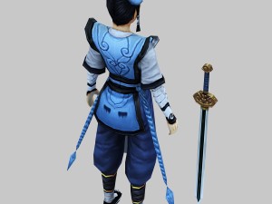 low poly 3d characters-swords apprentice Model 3D
