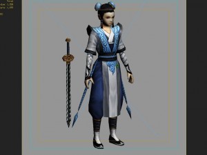 low poly 3d characters-swords apprentice Model 3D