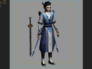 low poly 3d characters-swords apprentice 3D Model