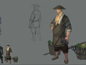 personagens 3D low poly - barraca de vegetais Modelo 3D