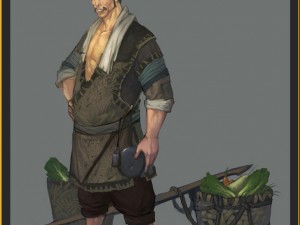 low poly 3d characters - vegetable stall 3D-Modell