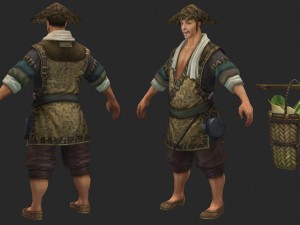 low poly 3d characters - vegetable stall 3D-Modell