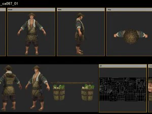 low poly 3d characters - vegetable stall 3D Model