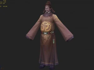 low poly 3d characters-tang taizong 3D Model