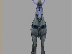 low poly 3d characters- tiangong military horse Modello 3D