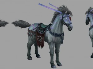 low poly 3d characters- tiangong military horse 3D Model