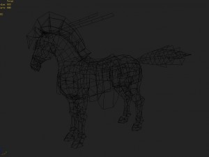 low poly 3d characters- tiangong military horse Modello 3D