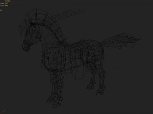 low poly 3d characters- tiangong military horse 3D Model