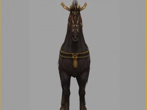 low poly 3d characters- tiangong military horse 02 3D Model