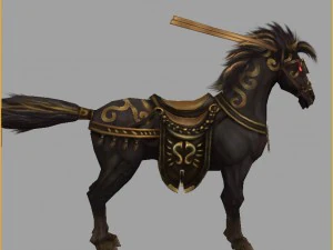 low poly 3d characters- tiangong military horse 02 3D Model