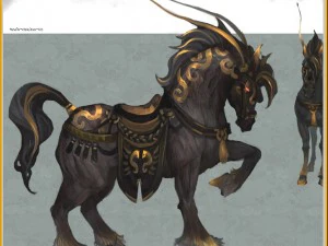 low poly 3d characters- tiangong military horse 02 3D Model