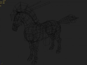 low poly 3d characters- tiangong military horse 02 Modèle 3D