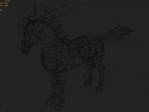 low poly 3d characters- tiangong military horse 02 3D Model