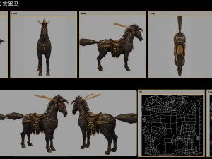 low poly 3d characters- tiangong military horse 02 3D Model