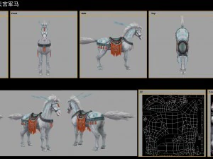 low poly 3d characters- tiangong military horse 02 3D Model