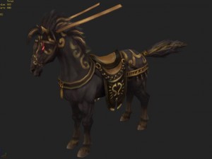 low poly 3d characters- tiangong military horse 02 Modèle 3D