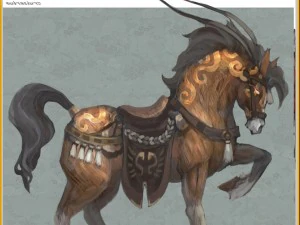 Low-Poly-3D-Charaktere &ndash; Tiangong-Milit&auml;rpferd 02 3D Modell