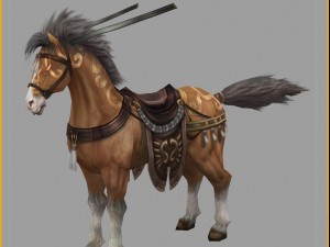 low poly 3d characters- tiangong military horse 02 Model 3D