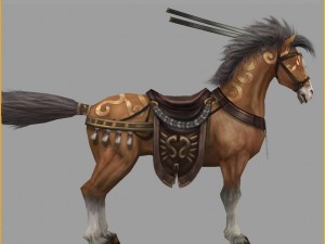 low poly 3d characters- tiangong military horse 02 Model 3D