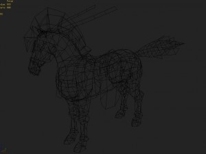 low poly 3d characters- tiangong military horse 02 Model 3D