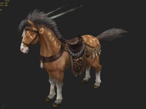 low poly 3d characters- tiangong military horse 02 Model 3D