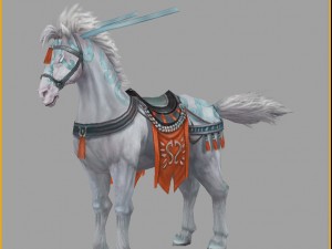 low poly 3d characters- tiangong military horse 04 3D 模型