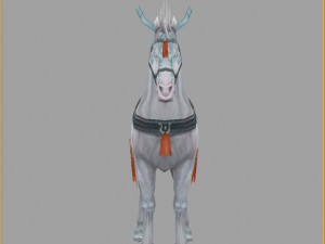 low poly 3d characters- tiangong military horse 04 3D 模型