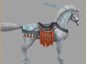 low poly 3d characters- tiangong military horse 04 3D Model
